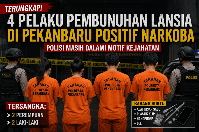 Positif Ekstasi, Eks Menantu Otaki Pembunuhan Sadis Lansia di Pekanbaru — 4 Tersangka Terancam Hukuman Mati