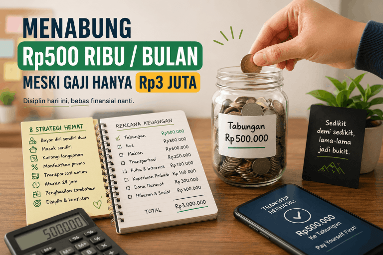 Cara Menabung Rp500 Ribu per Bulan Meski Gaji Hanya Rp3 Juta